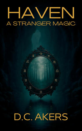A Stranger Magic book cover by D.C. Akers. YA fantasy adventure set in the town of Haven.